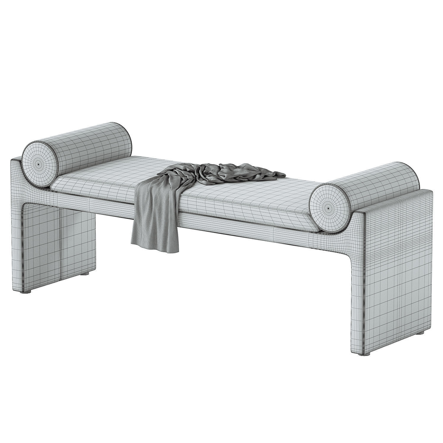 Vesta Ingrid Upholstered Bench 3D model_4