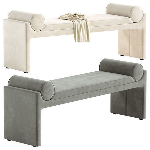 Vesta Ingrid Upholstered Bench 3D model