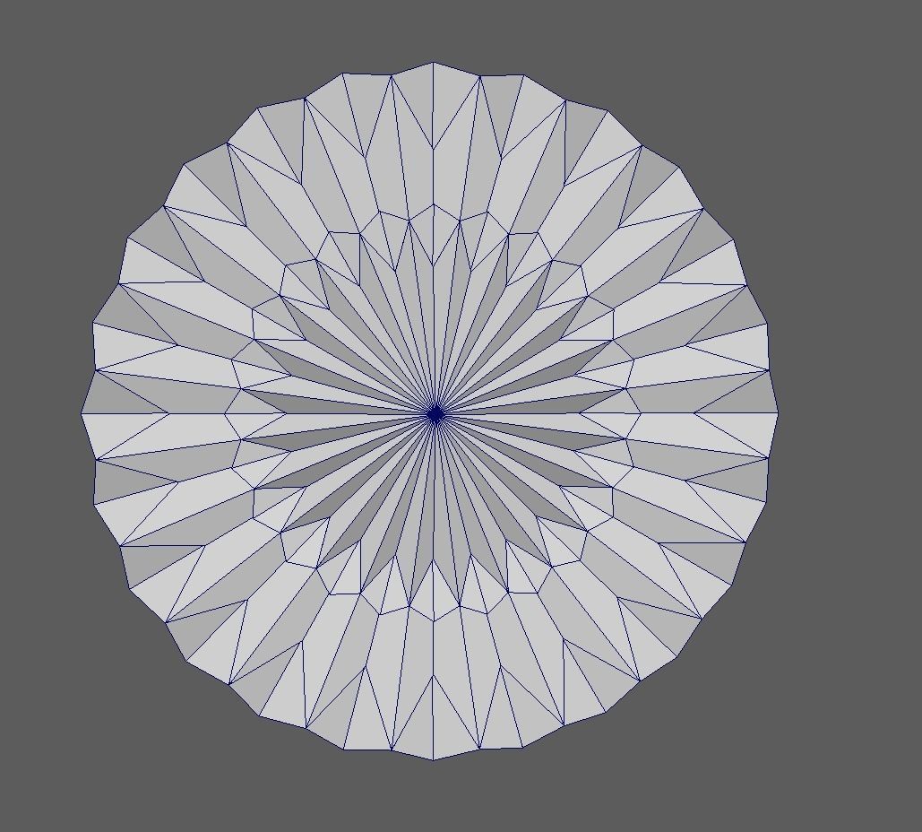 Geometric Globe Amaranth Flower - Abstract Low Poly 3D print model_4