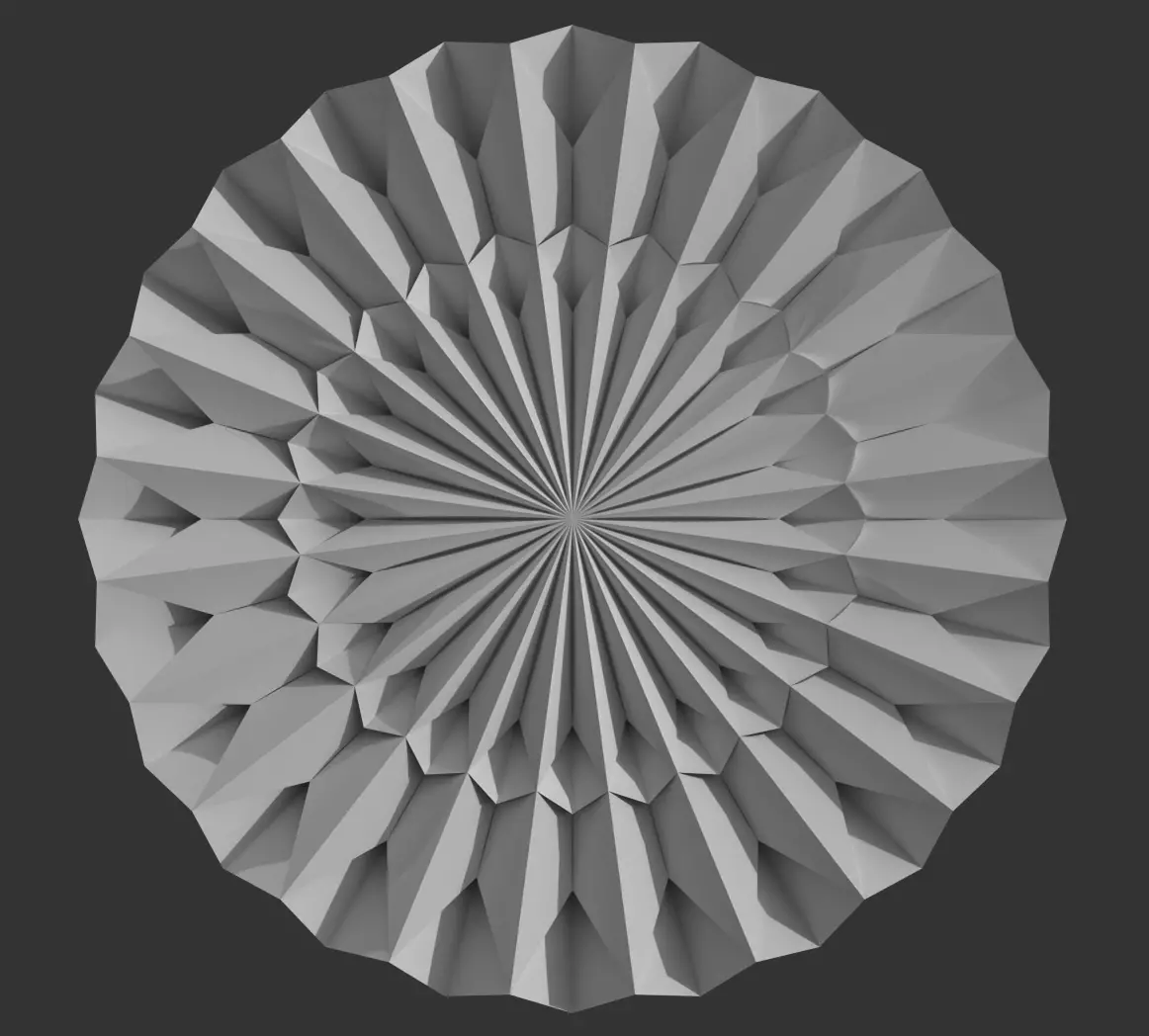 Geometric Globe Amaranth Flower - Abstract Low Poly 3D print model_0