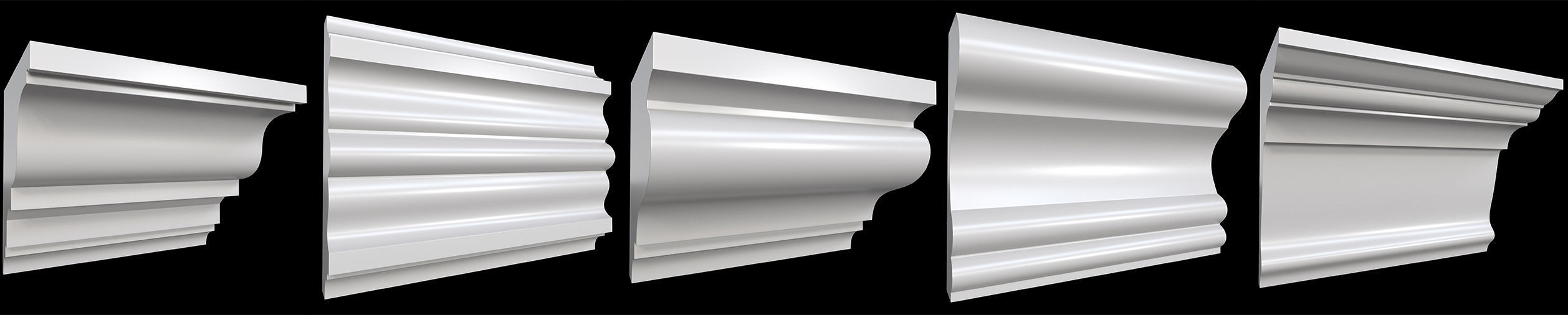 35 Cornice Base and High Mesh Vol 2 Low-poly 3D model_6