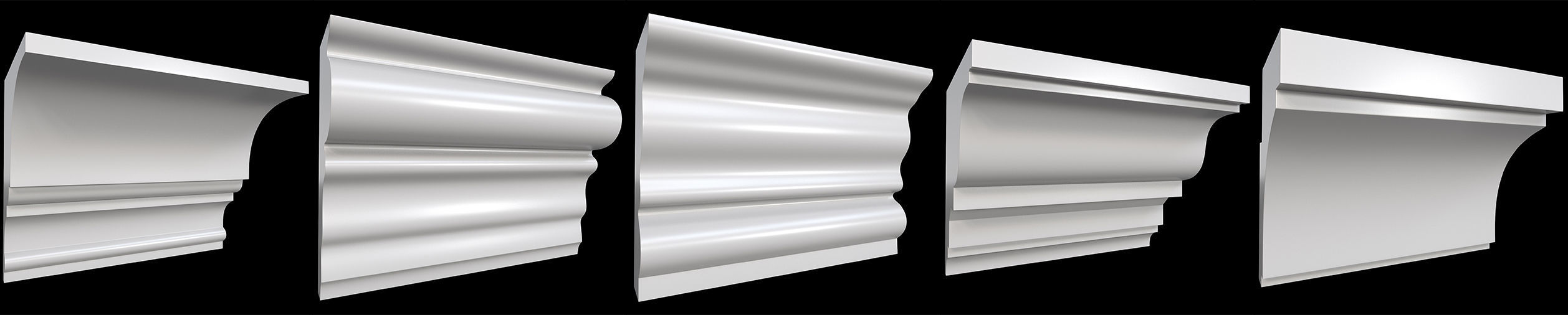 35 Cornice Base and High Mesh Vol 2 Low-poly 3D model_2