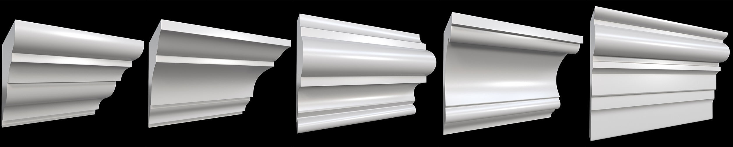 35 Cornice Base and High Mesh Vol 2 Low-poly 3D model_7