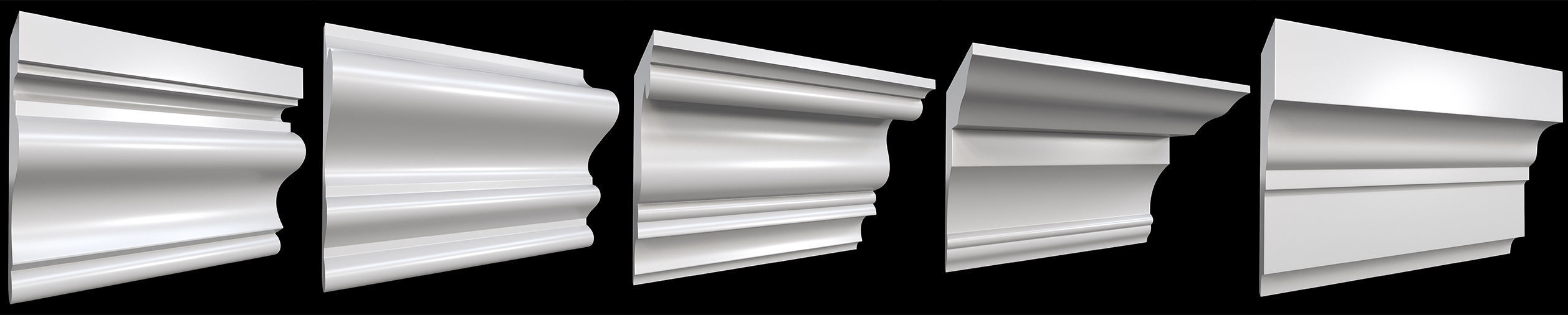 35 Cornice Base and High Mesh Vol 2 Low-poly 3D model_5