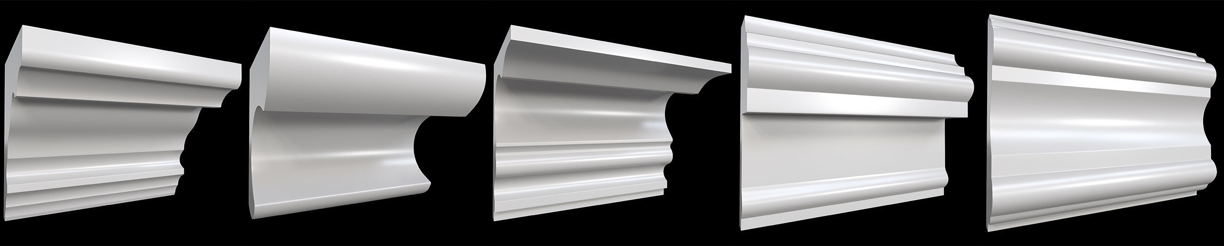 35 Cornice Base and High Mesh Vol 2 Low-poly 3D model_4