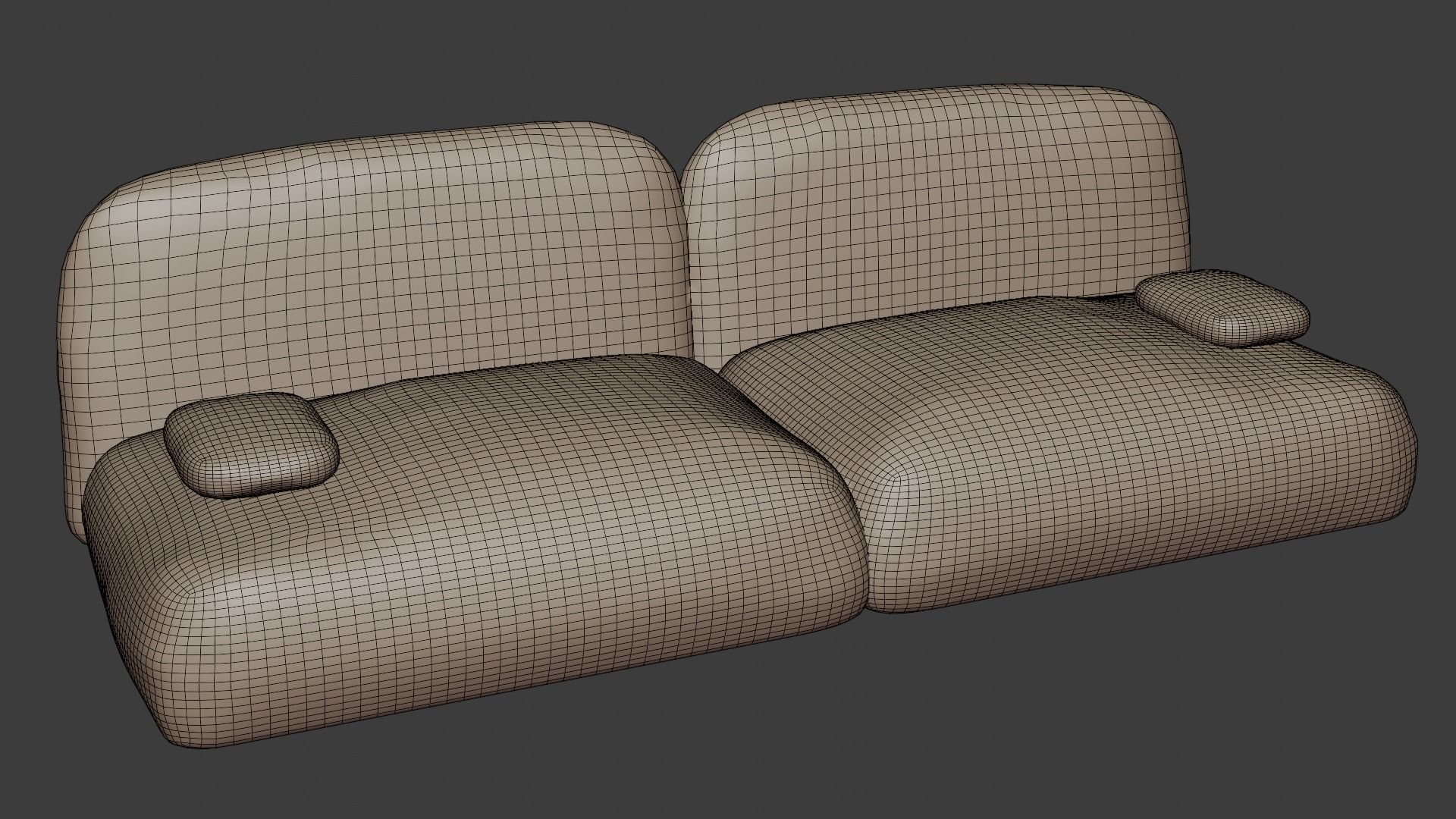 Soft sofa in dark colors upholstered in pleasant fabric 3D model_6