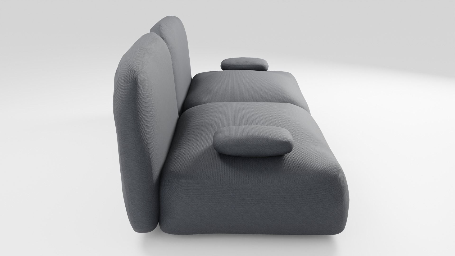 Soft sofa in dark colors upholstered in pleasant fabric 3D model_1