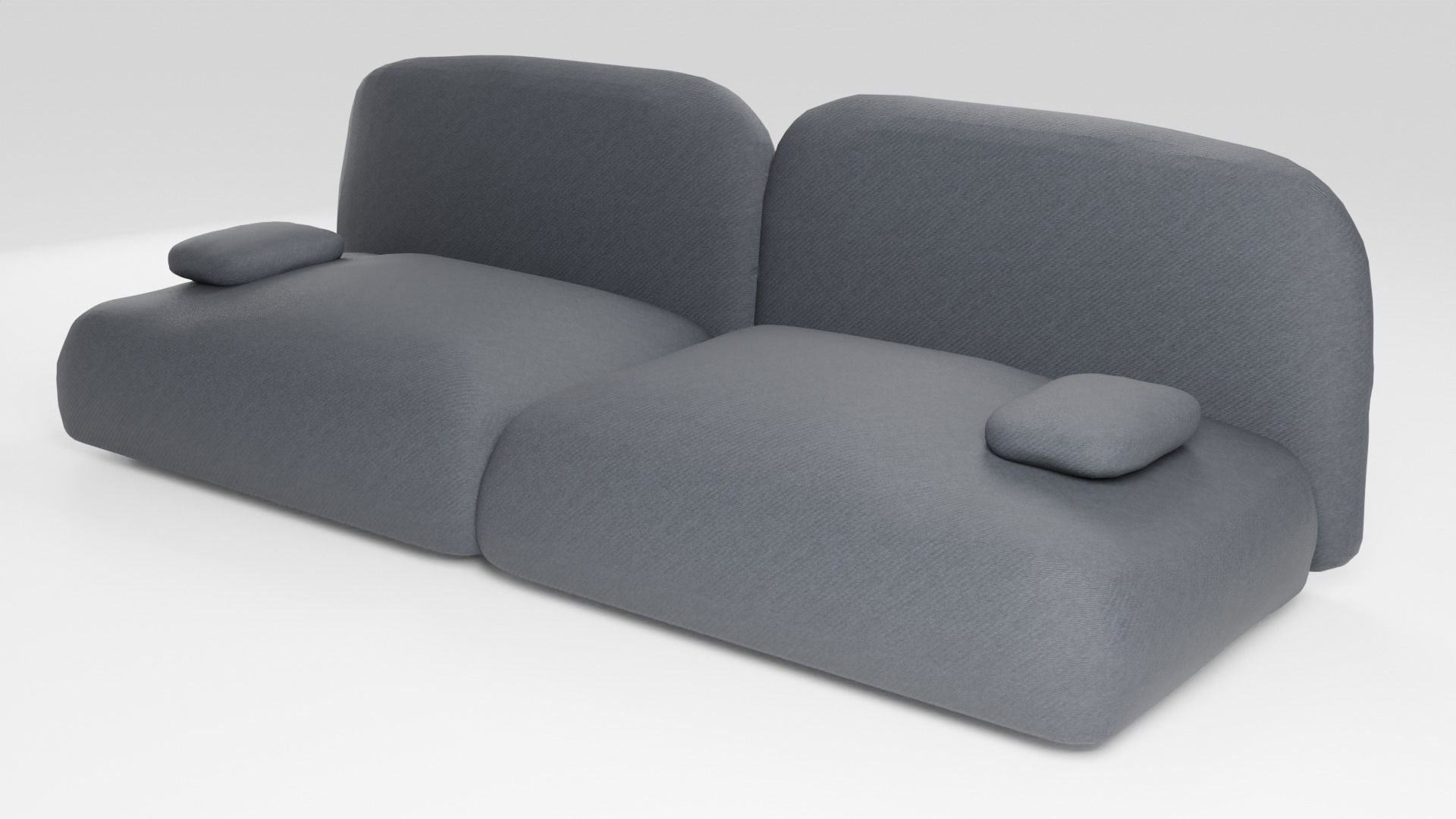 Soft sofa in dark colors upholstered in pleasant fabric 3D model_4