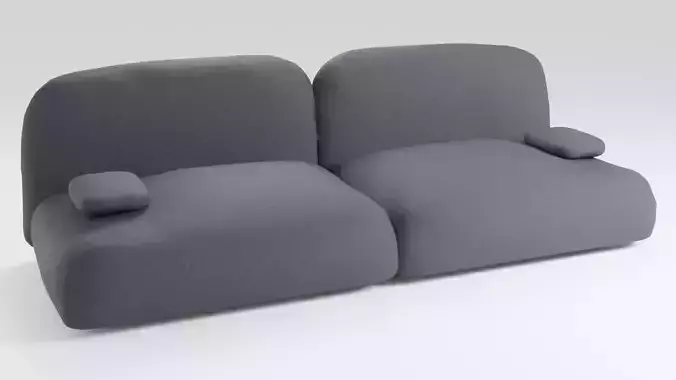 Soft sofa in dark colors upholstered in pleasant fabric