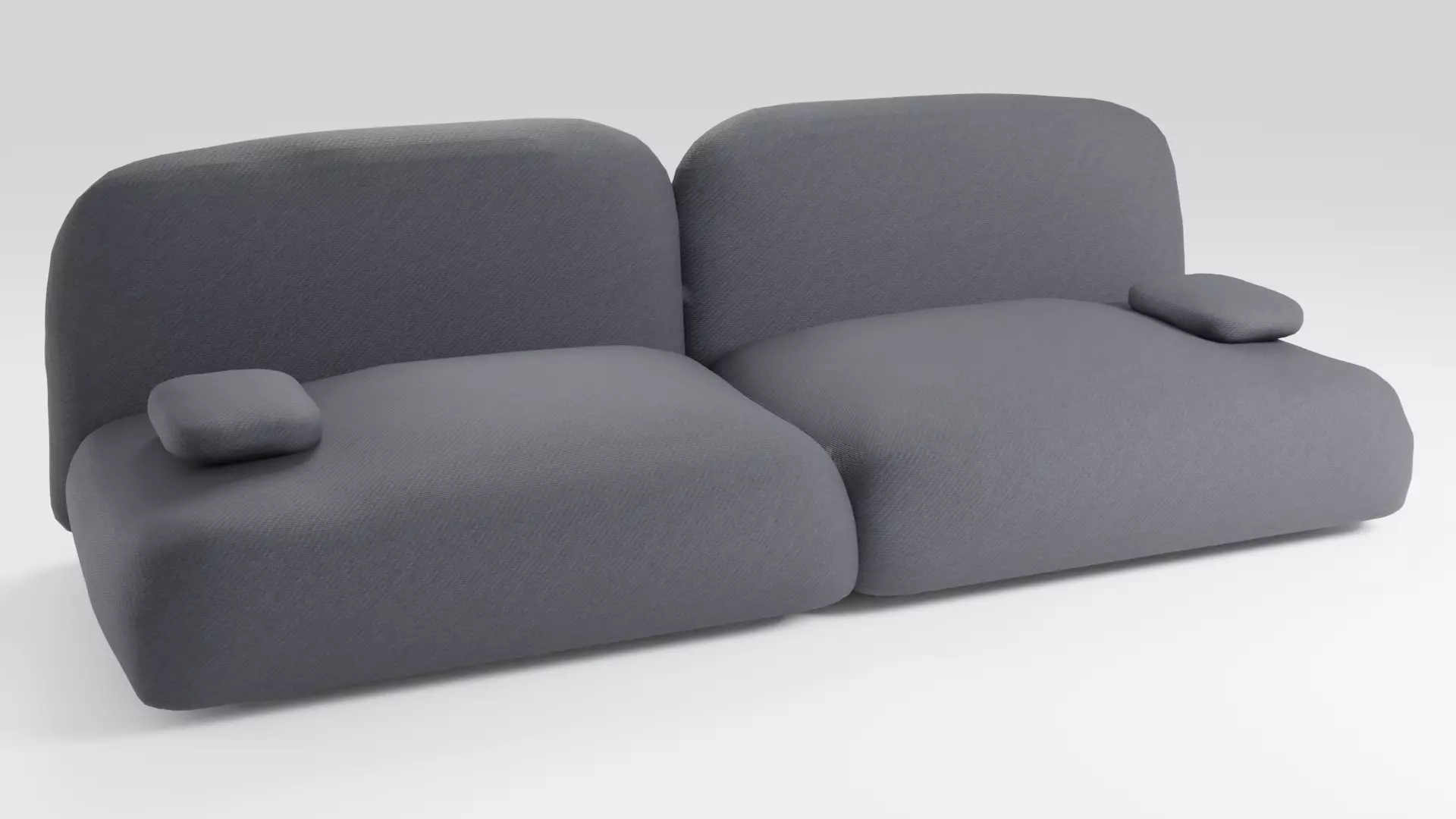 Soft sofa in dark colors upholstered in pleasant fabric 3D model_0