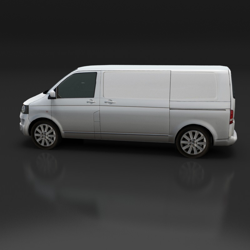 Volkswagen Transporter T5 Van Low-poly 3D model_2