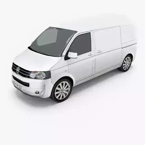 Volkswagen Transporter T5 Van Low-poly 3D model