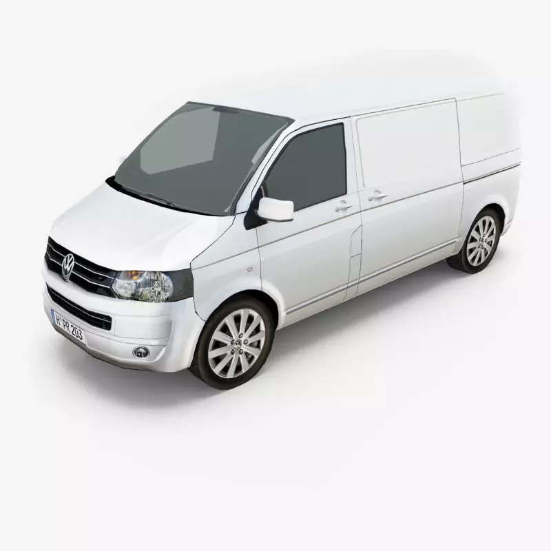 Volkswagen Transporter T5 Van Low-poly 3D model_0