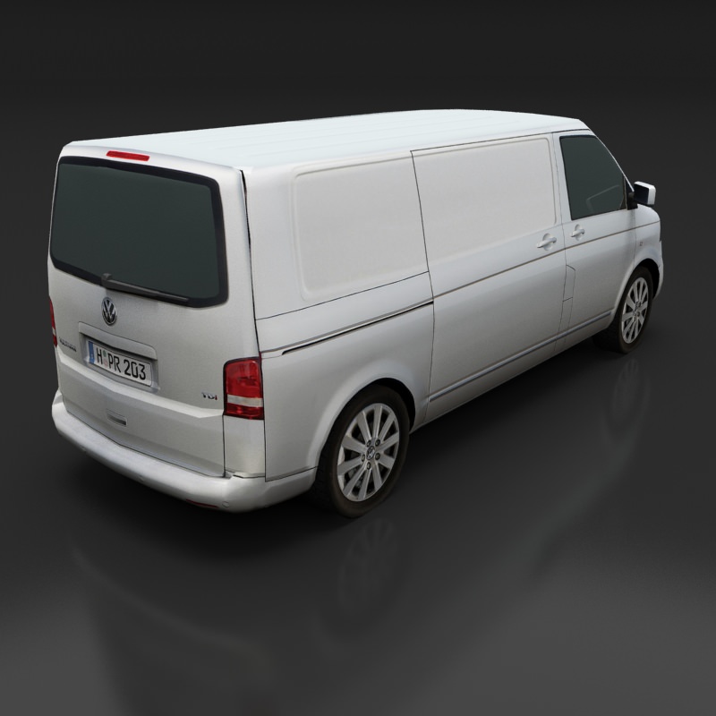 Volkswagen Transporter T5 Van Low-poly 3D model_5