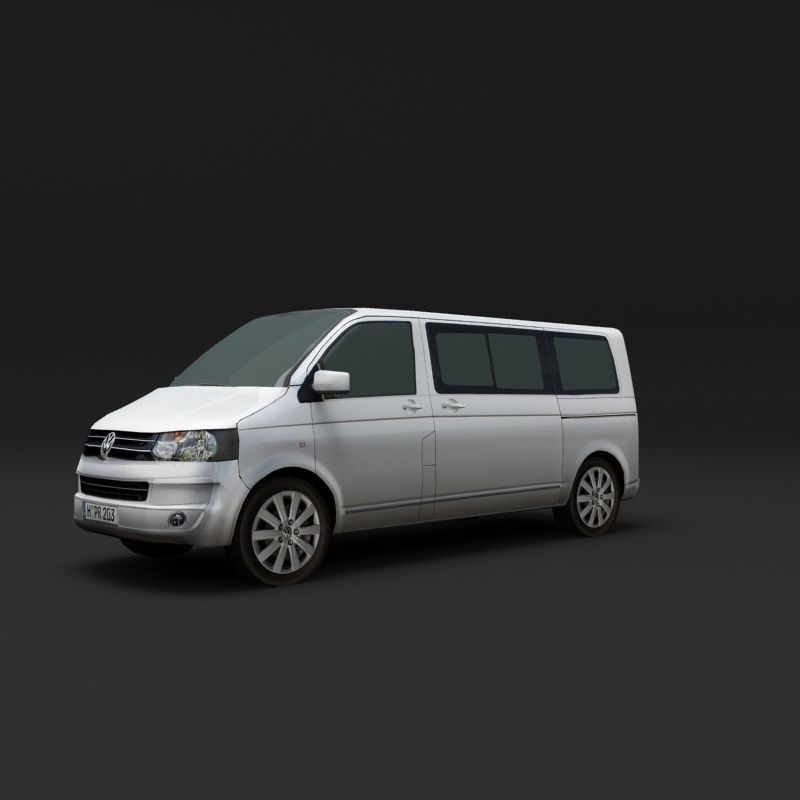 Volkswagen Transporter T5 Van Low-poly 3D model_11