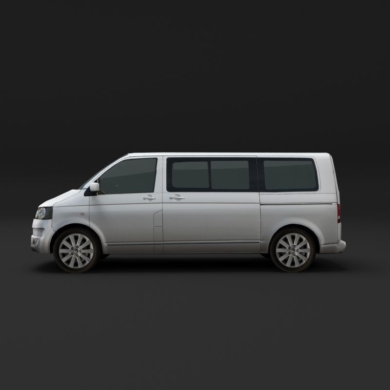 Volkswagen Transporter T5 Van Low-poly 3D model_12