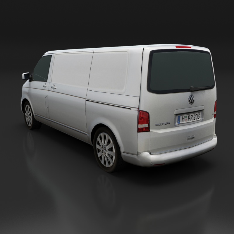 Volkswagen Transporter T5 Van Low-poly 3D model_4