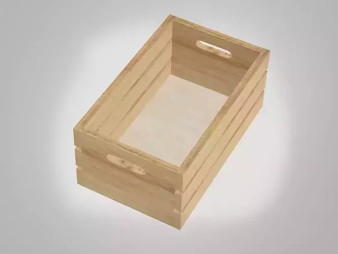 Carrying Crate Small Wooden Low-poly 3D model