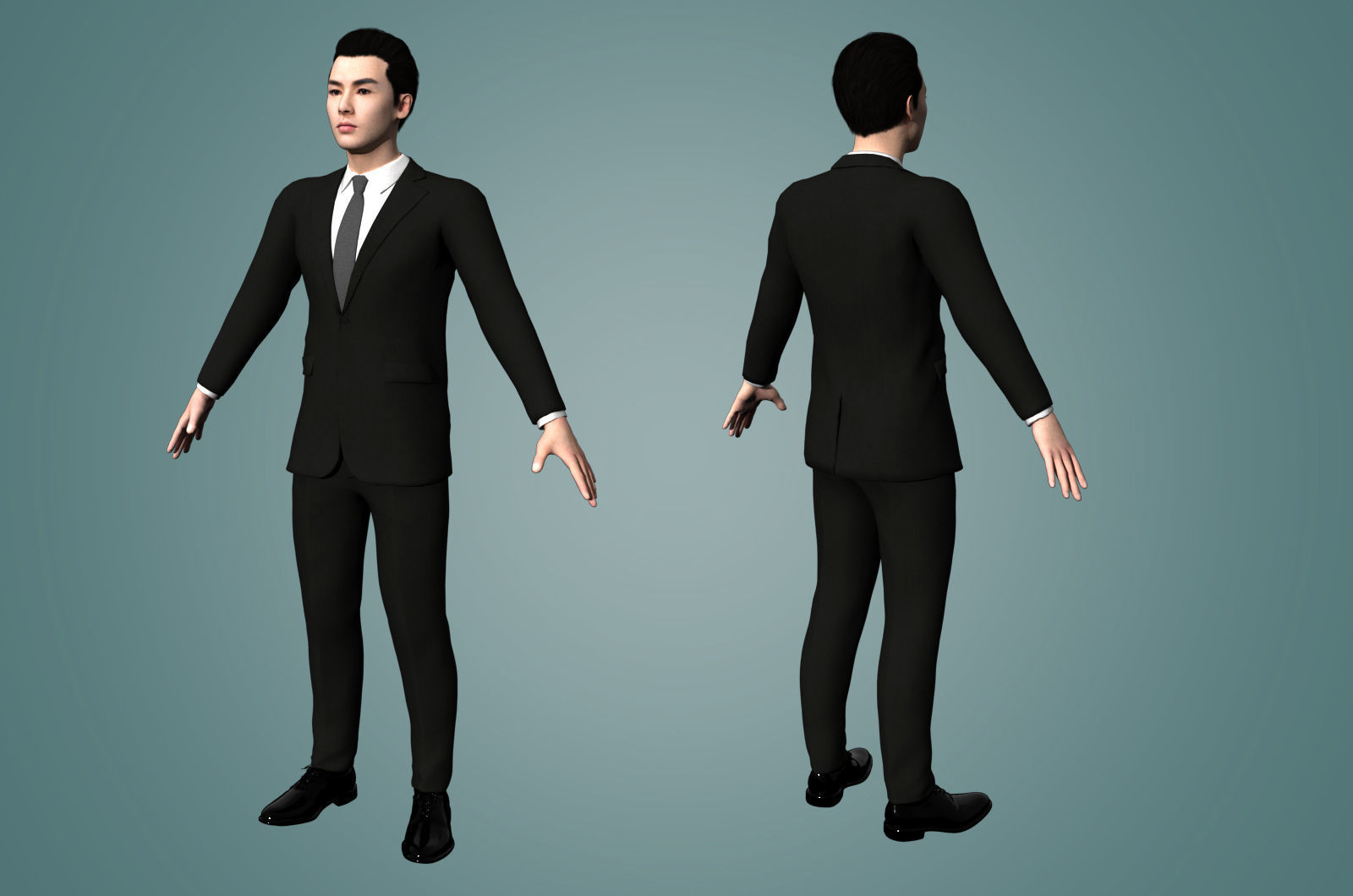 Realistic binding male staff Low-poly 3D model_1