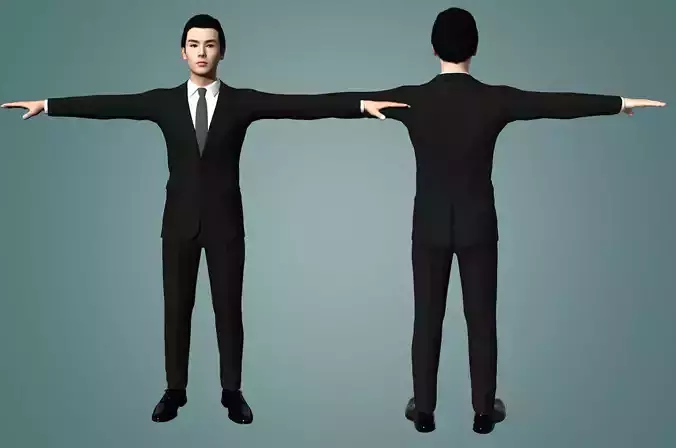 Realistic binding male staff Low-poly 3D model