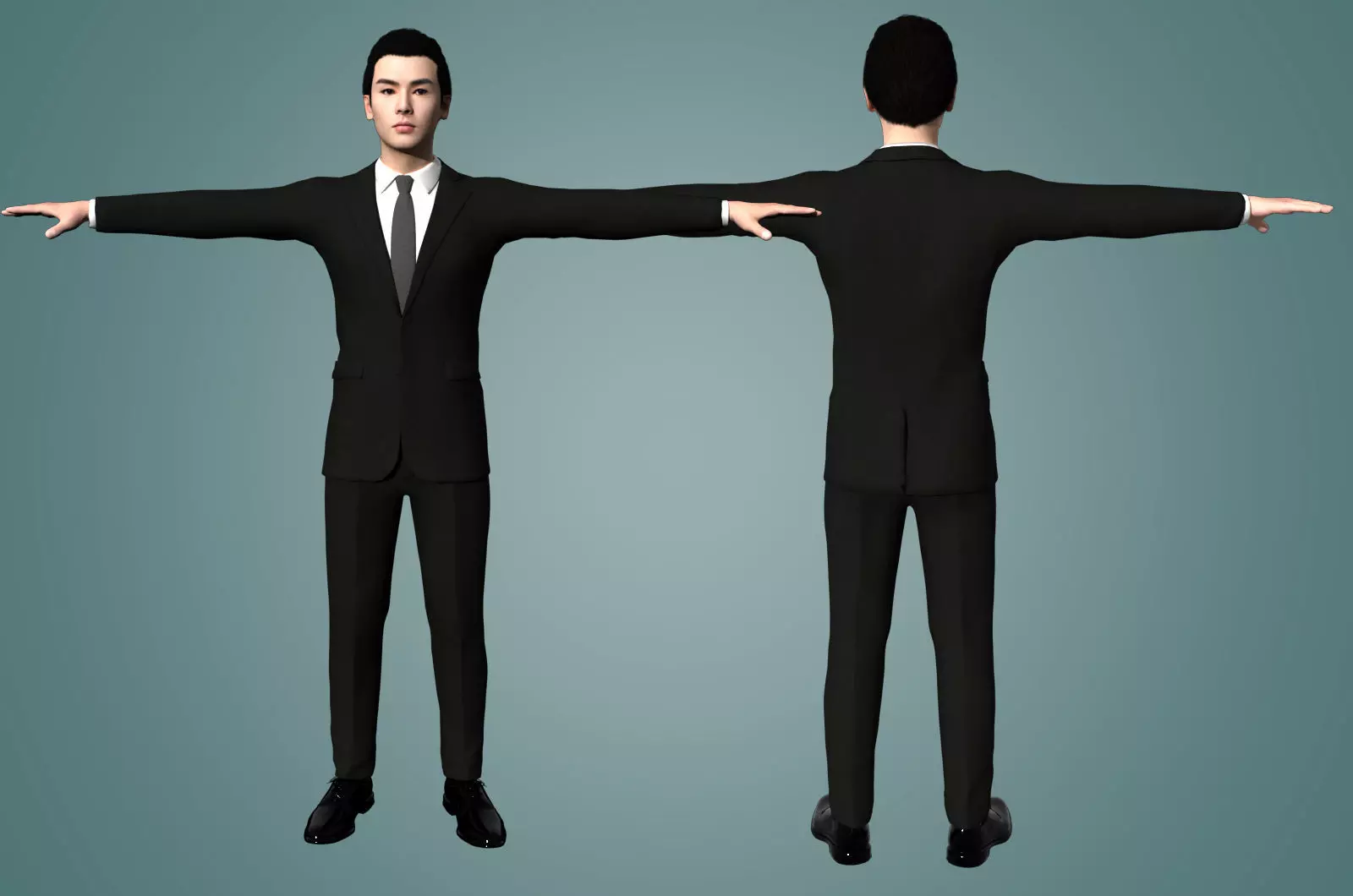 Realistic binding male staff Low-poly 3D model_0