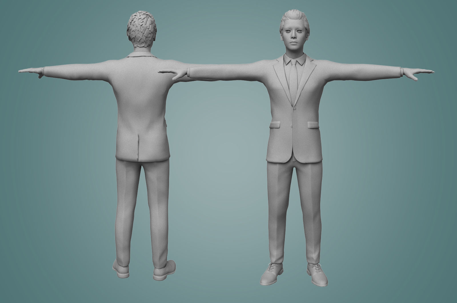 Realistic binding male staff Low-poly 3D model_5