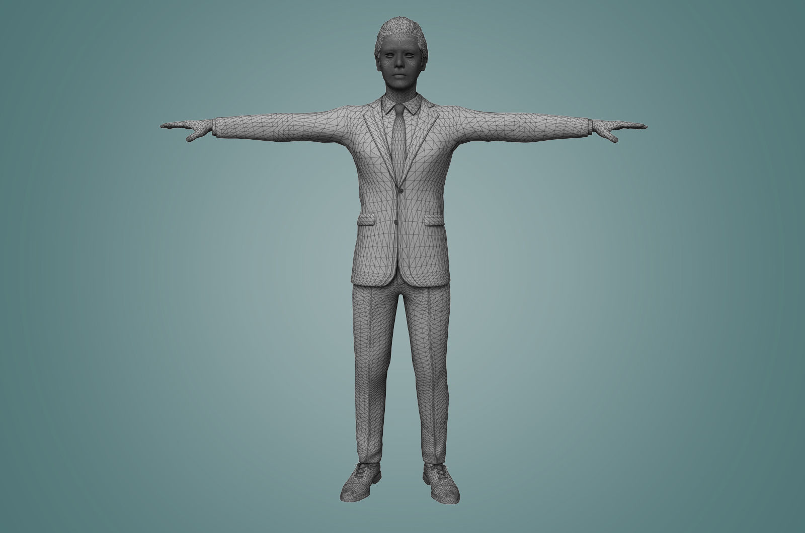 Realistic binding male staff Low-poly 3D model_8