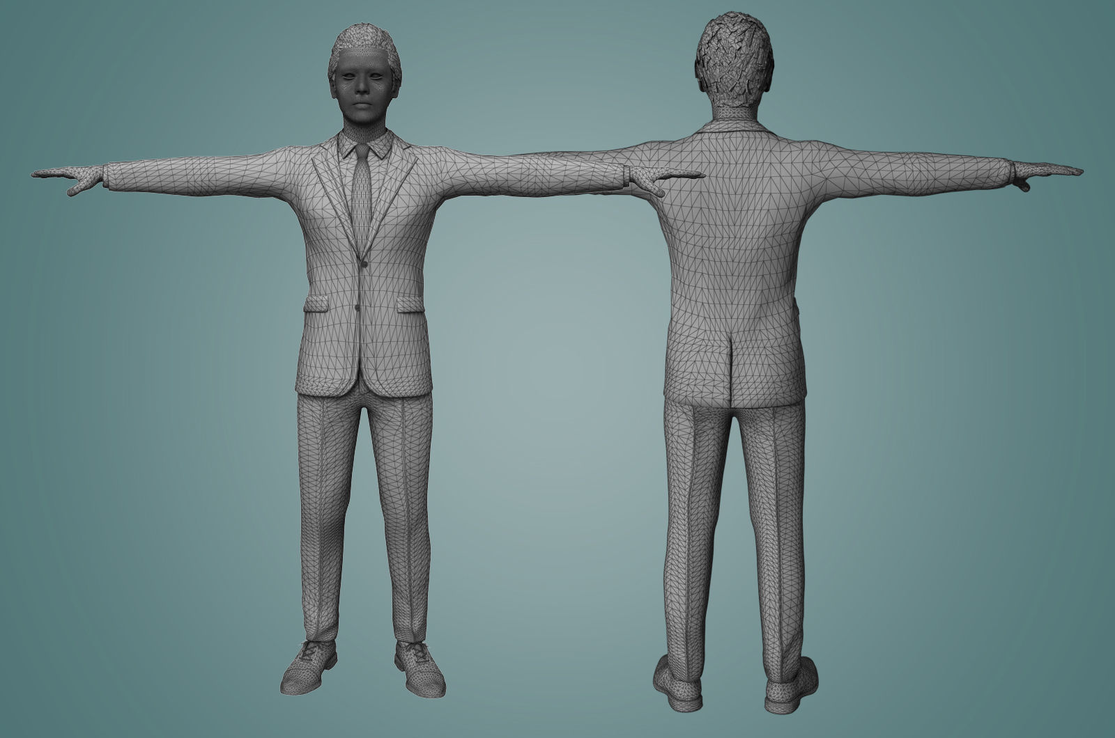 Realistic binding male staff Low-poly 3D model_10