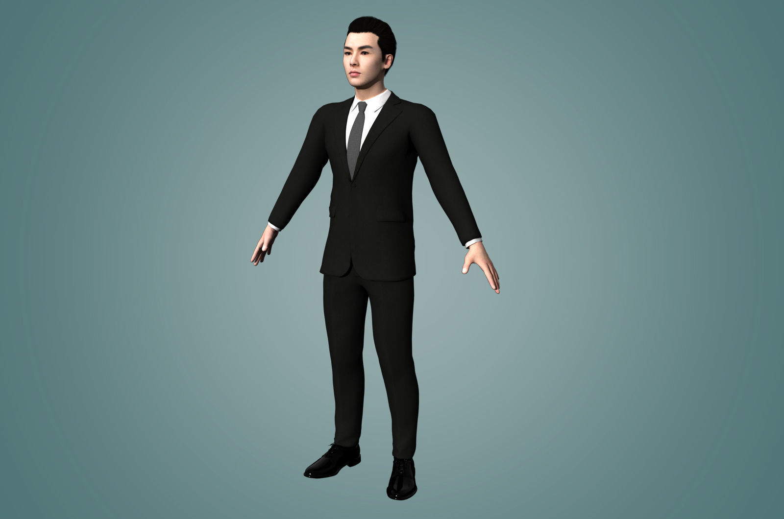 Realistic binding male staff Low-poly 3D model_19