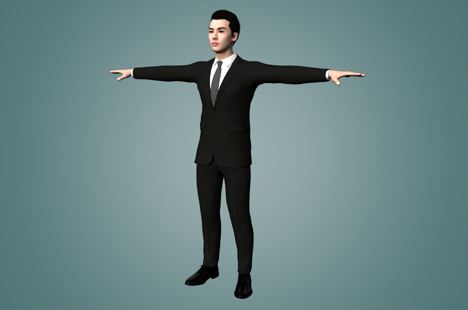 Realistic binding male staff Low-poly 3D model_15