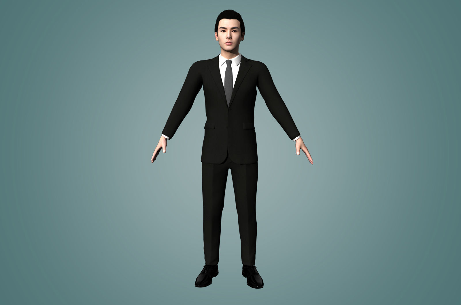 Realistic binding male staff Low-poly 3D model_17