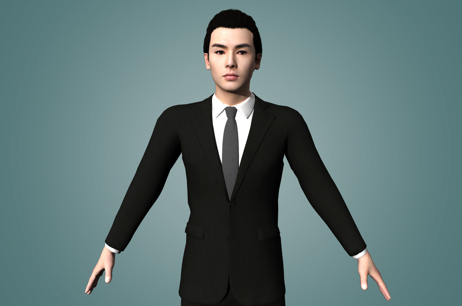 Realistic binding male staff Low-poly 3D model_4