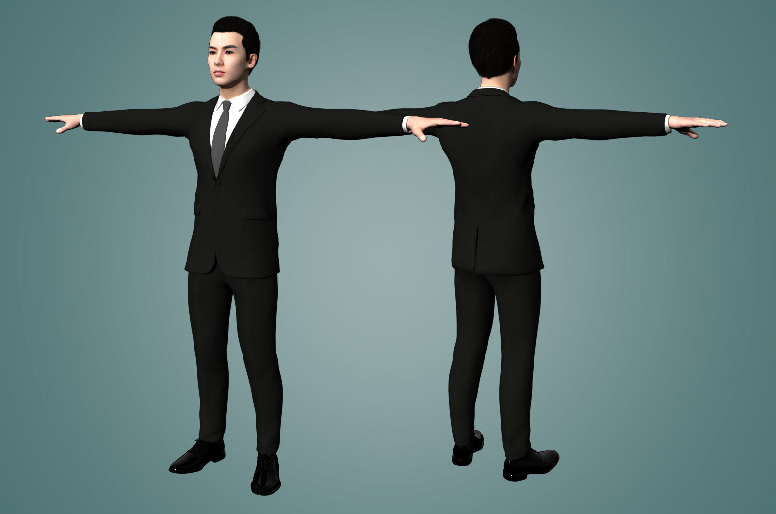Realistic binding male staff Low-poly 3D model_14