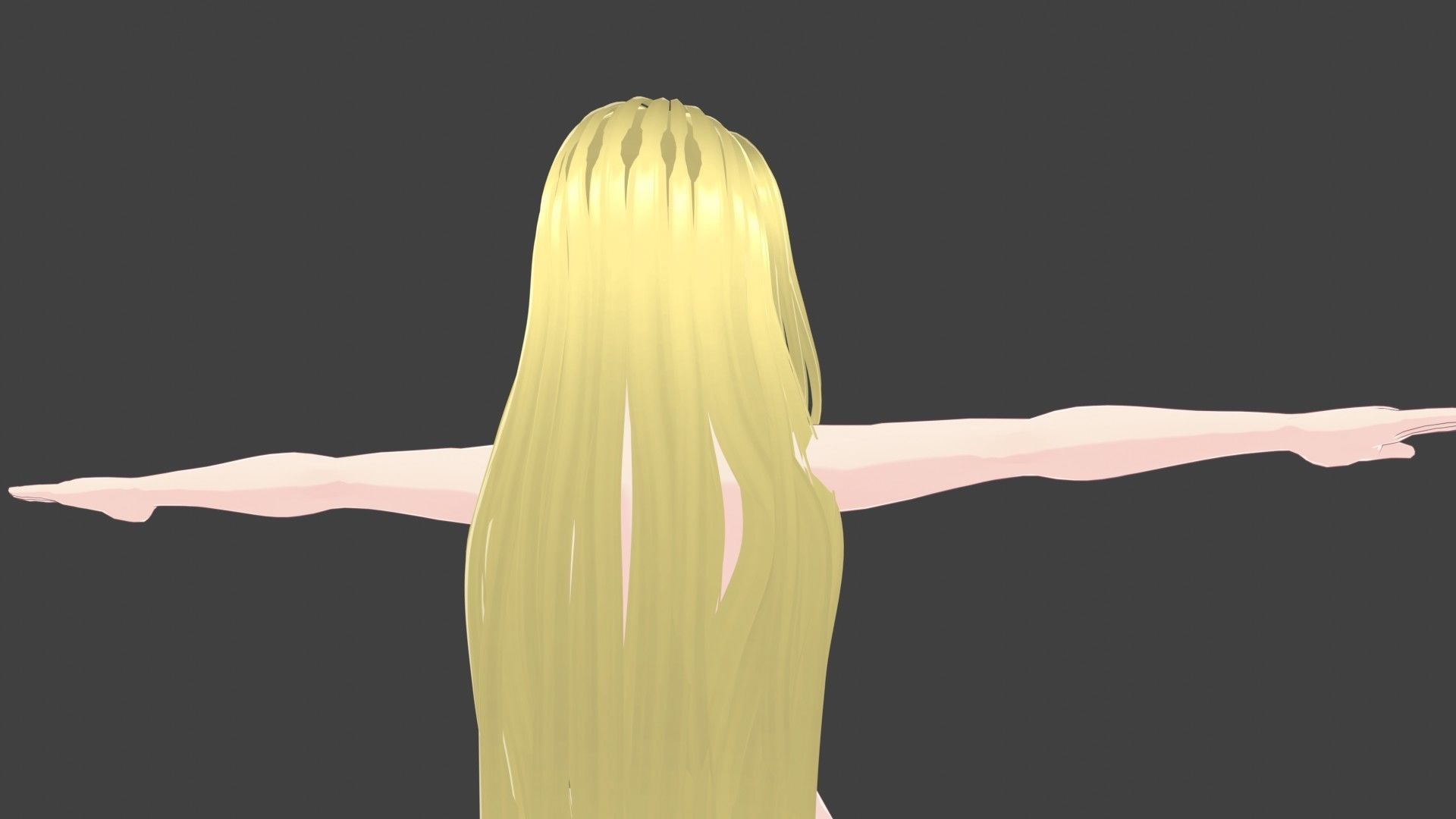 T pose rigged model - Alice Schuberg anime girl 3D model Low-poly 3D model_4