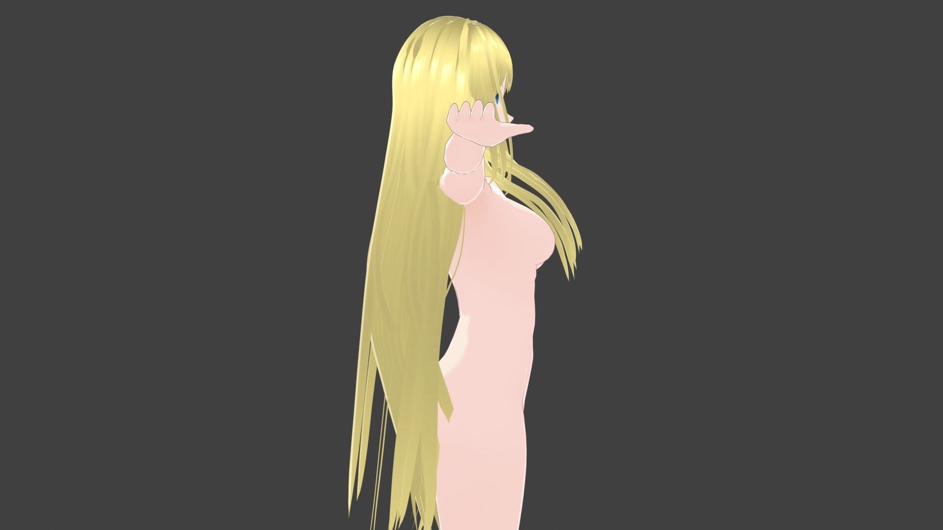 T pose rigged model - Alice Schuberg anime girl 3D model Low-poly 3D model_3