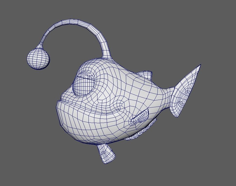 Low Poly Anglerfish 3D Model for Print 3D print model_4