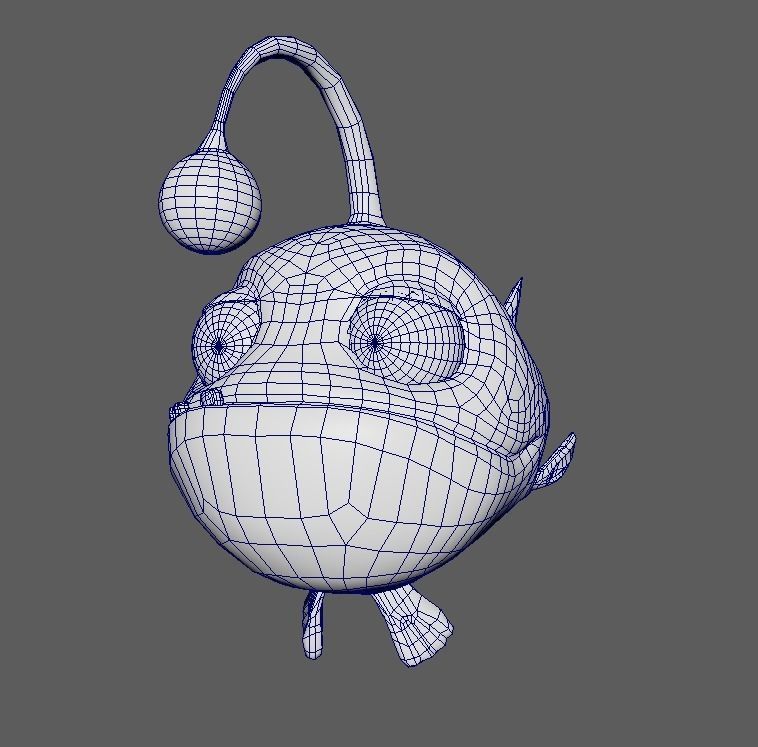 Low Poly Anglerfish 3D Model for Print 3D print model_3
