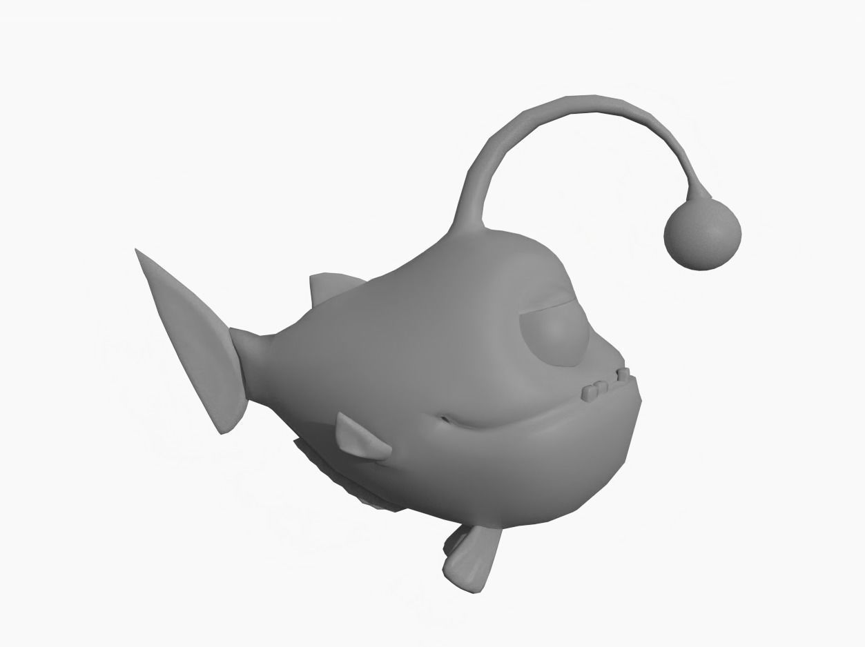 Low Poly Anglerfish 3D Model for Print 3D print model_2
