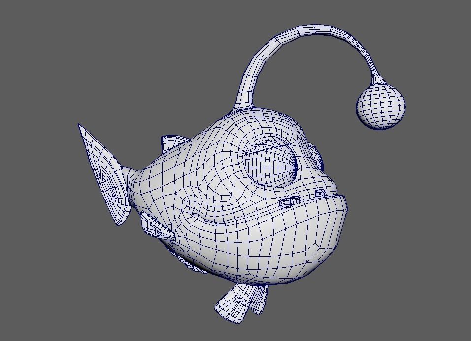 Low Poly Anglerfish 3D Model for Print 3D print model_5
