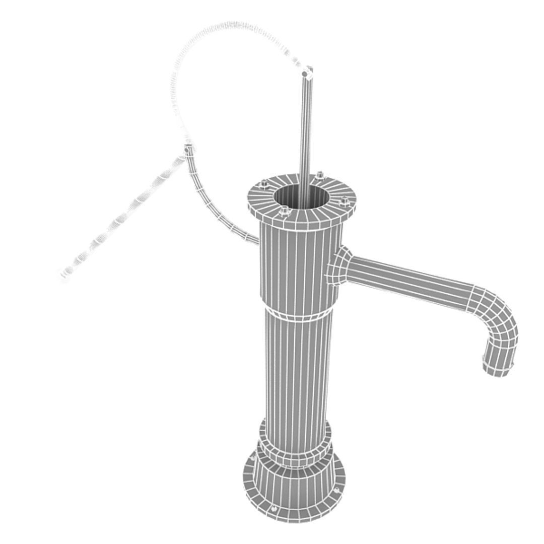 Old Water Hand Pump Low-poly 3D model_6