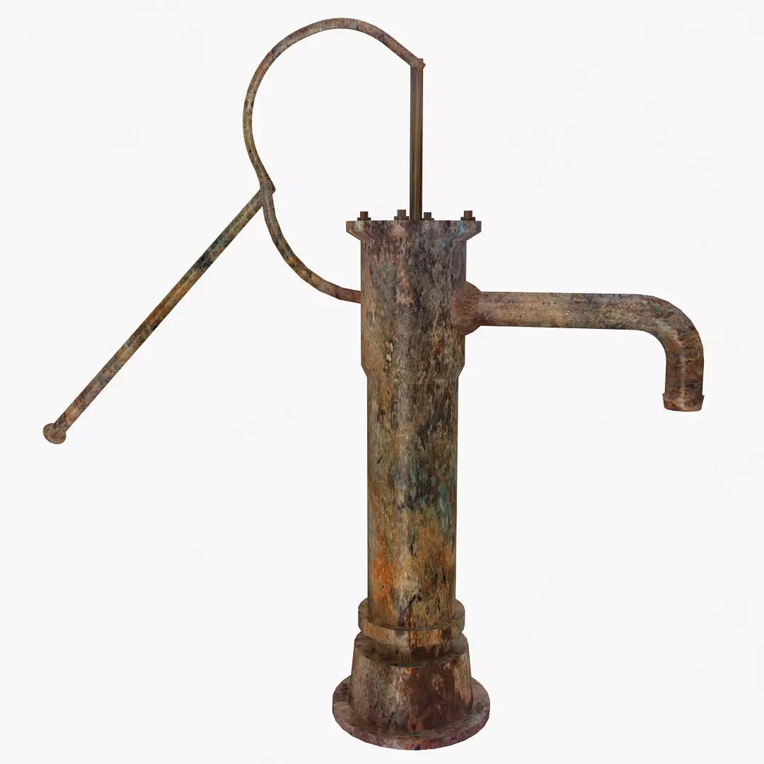 Old Water Hand Pump Low-poly 3D model_0