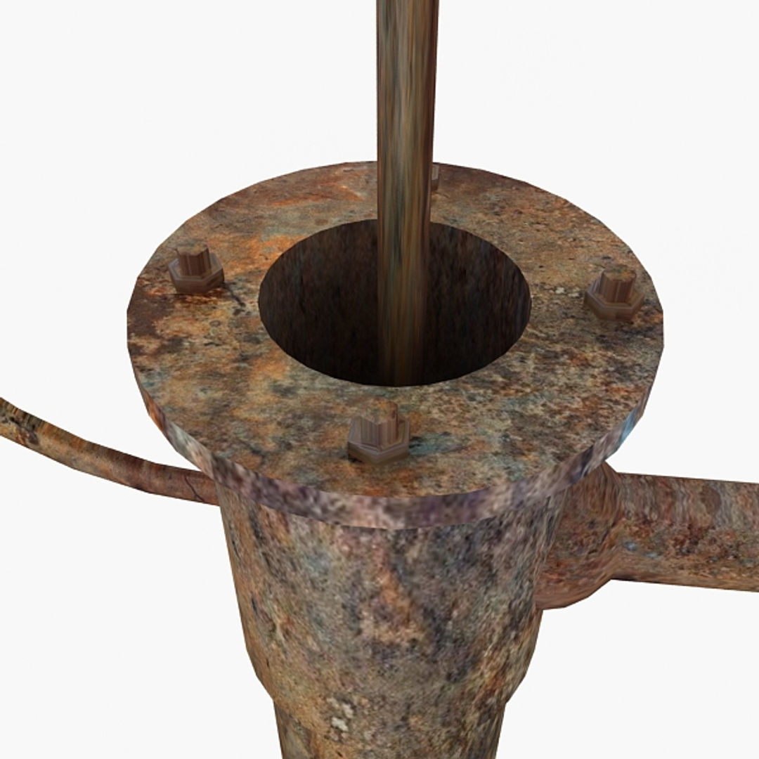Old Water Hand Pump Low-poly 3D model_4
