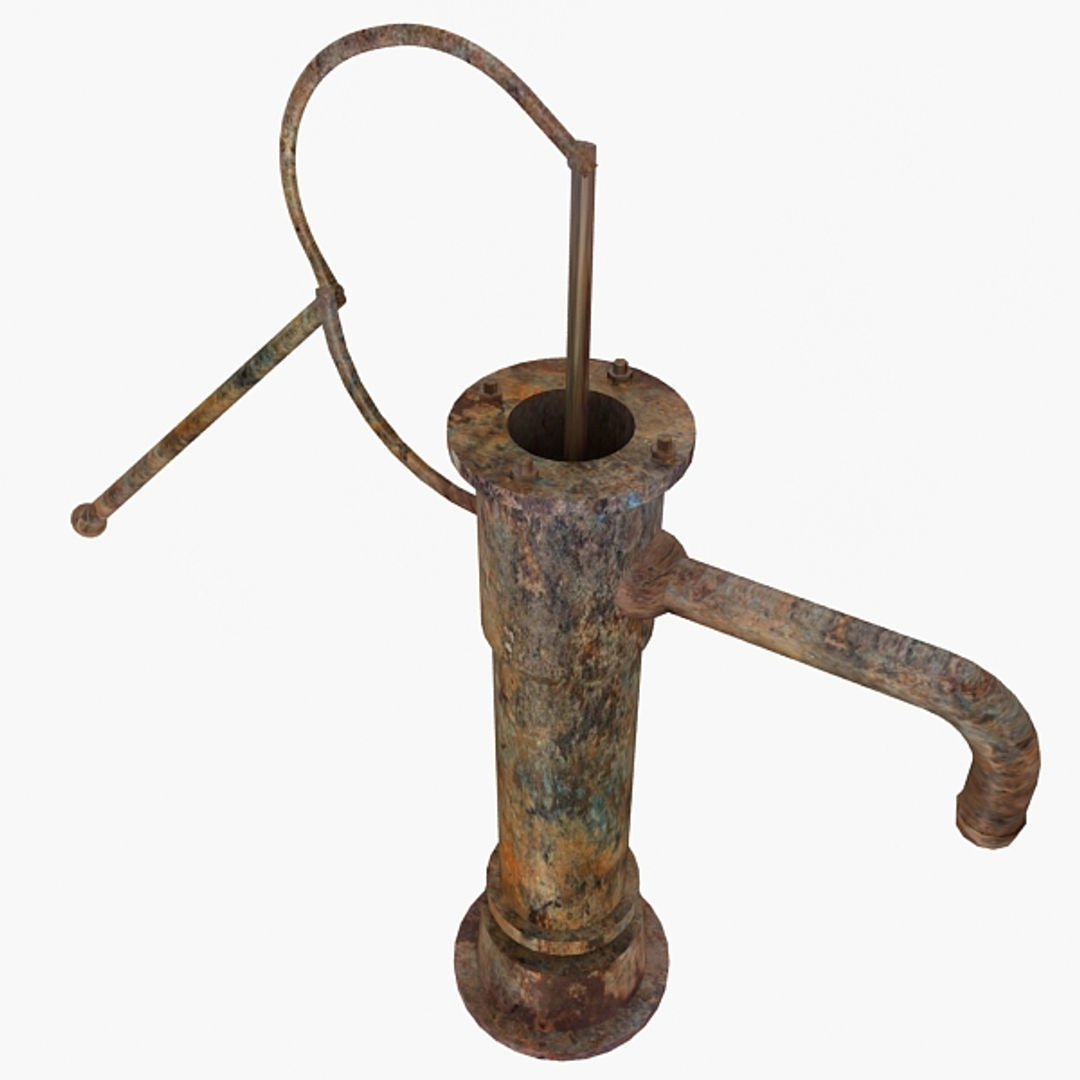 Old Water Hand Pump Low-poly 3D model_1