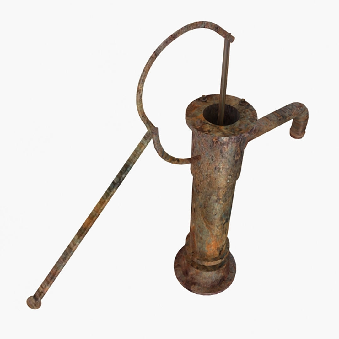 Old Water Hand Pump Low-poly 3D model_2