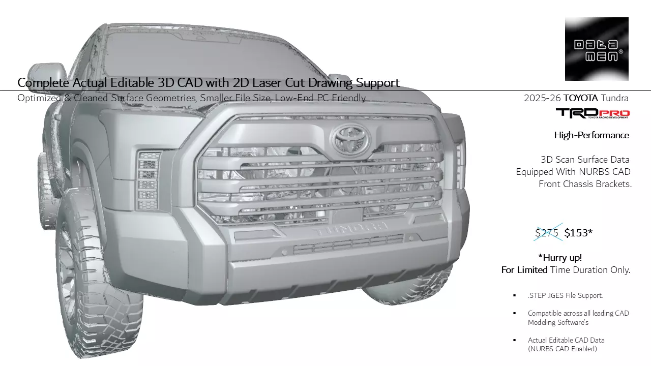 2024 2025 TOYOTA Tundra TRD Pro 3D Scan Front Chassis Mounts 3D