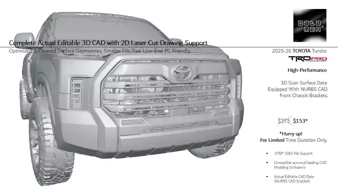 2024 2025 TOYOTA Tundra TRD Pro 3D Scan Front Chassis Mounts