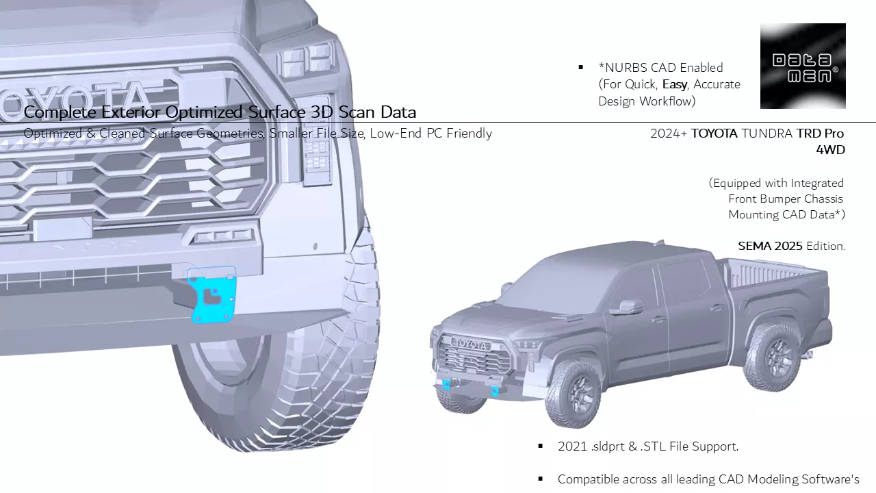 2024 2025 TOYOTA Tundra TRD Pro 3D Scan Front Chassis Mounts 3D model_0