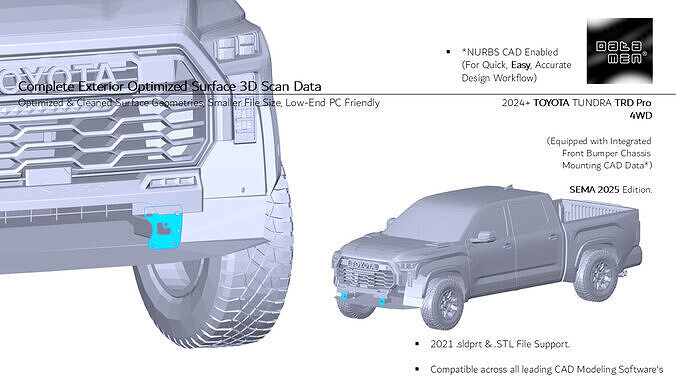 2024 2025 TOYOTA Tundra TRD Pro 3D Scan Front Chassis Mounts 3D model