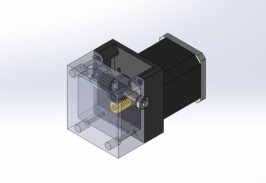 worm gear for nema 17 or stepper motor 42mm 3D print model_1