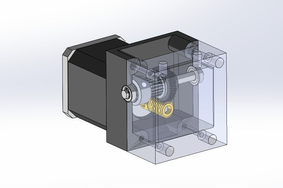 worm gear for nema 17 or stepper motor 42mm 3D print model_2